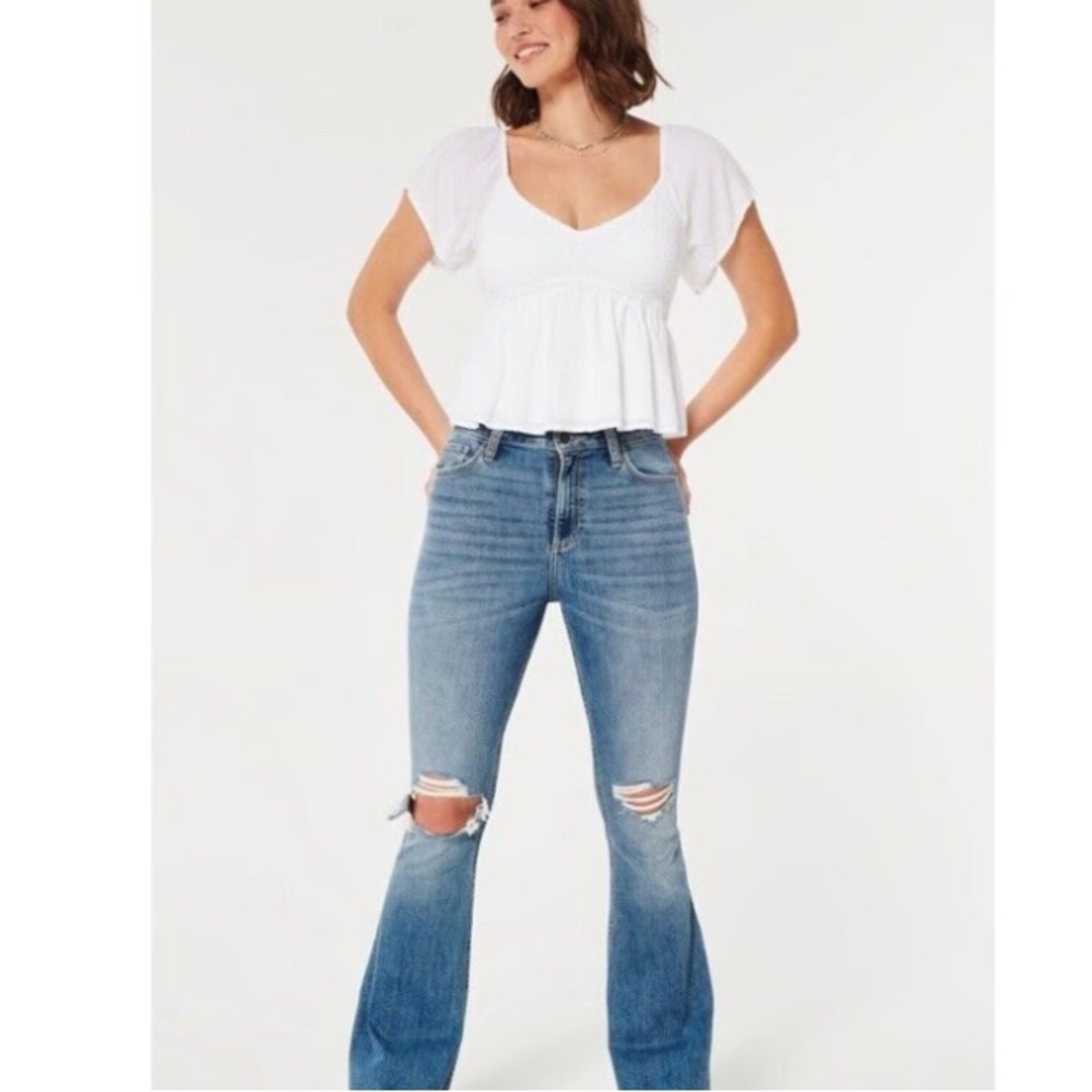 Classic Blue Distressed Women Jeans
